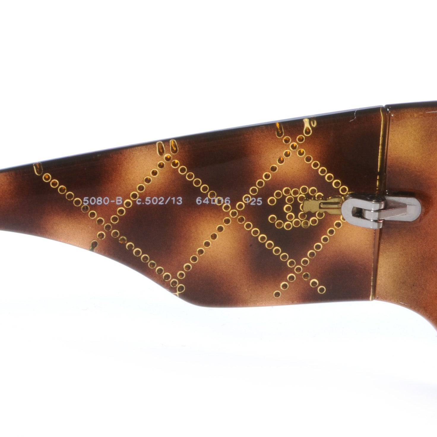 Chanel Tortoise Shell Crystal CC Logo Sunglasses 5080 B 5 of 5