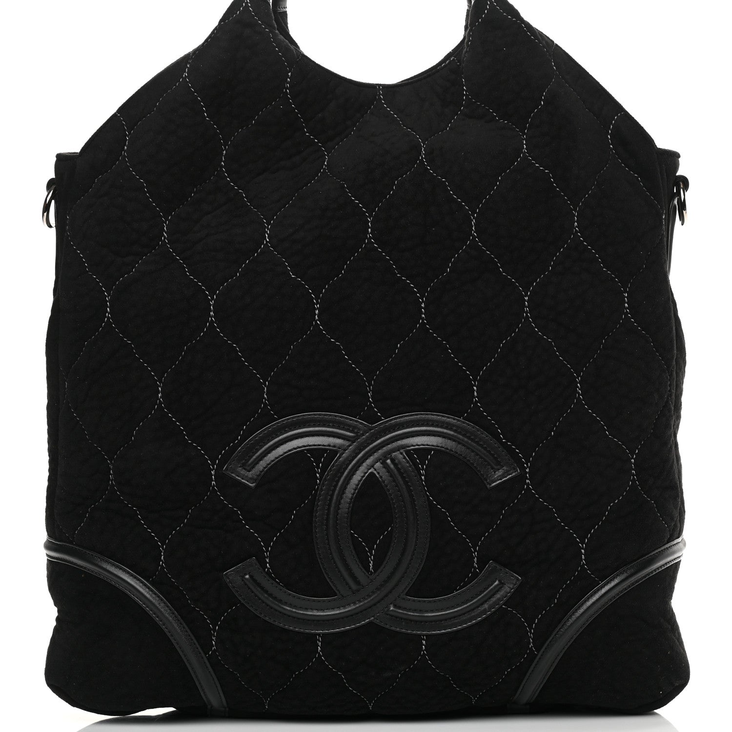 Chanel Microsuede Quilted Rodeo Drive Hobo Black 9 of 11
