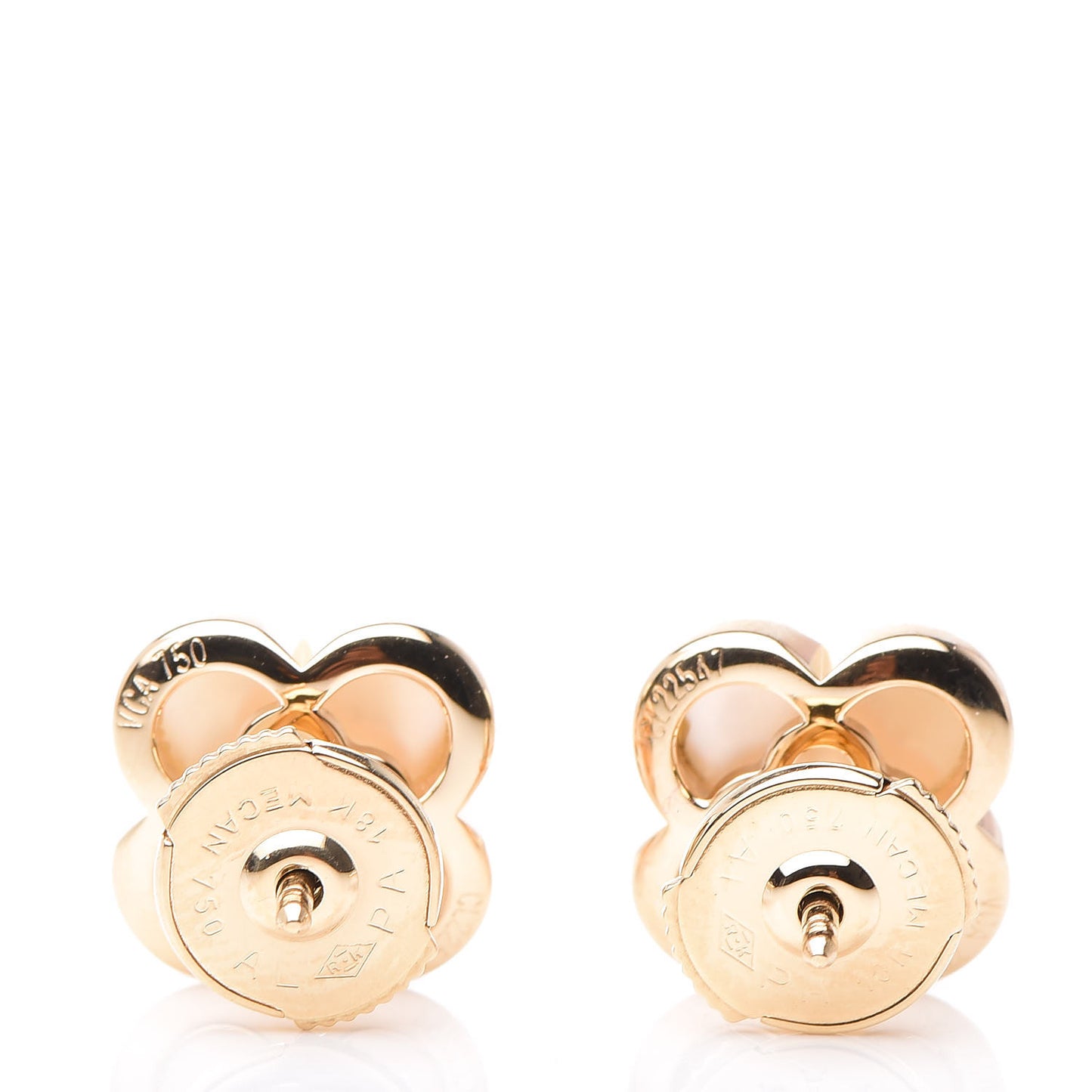18K Yellow Gold Mother of Pearl Pure Alhambra Earrings