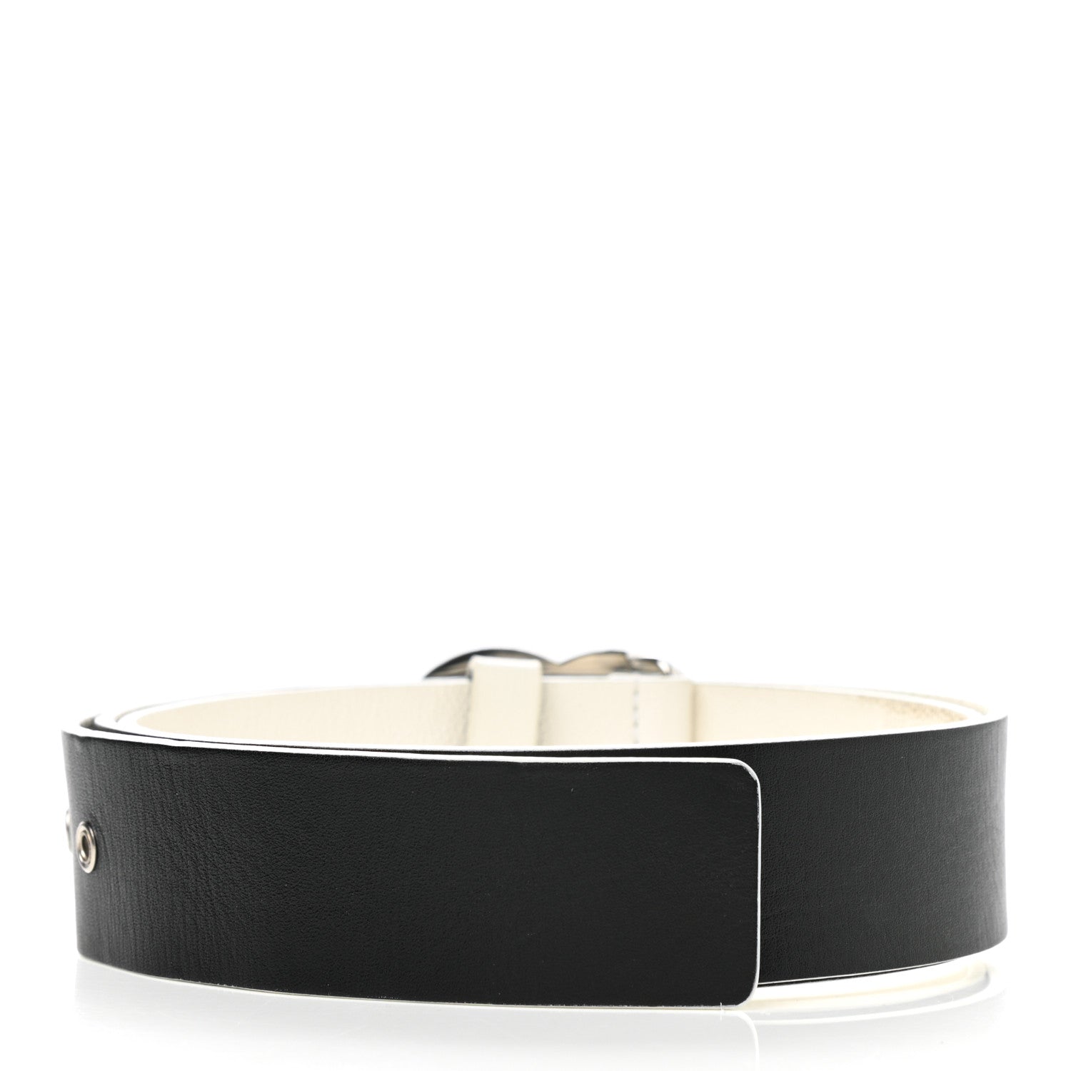 Chanel Calfskin CC Reversible Belt 100 40 White Black 4 of 8