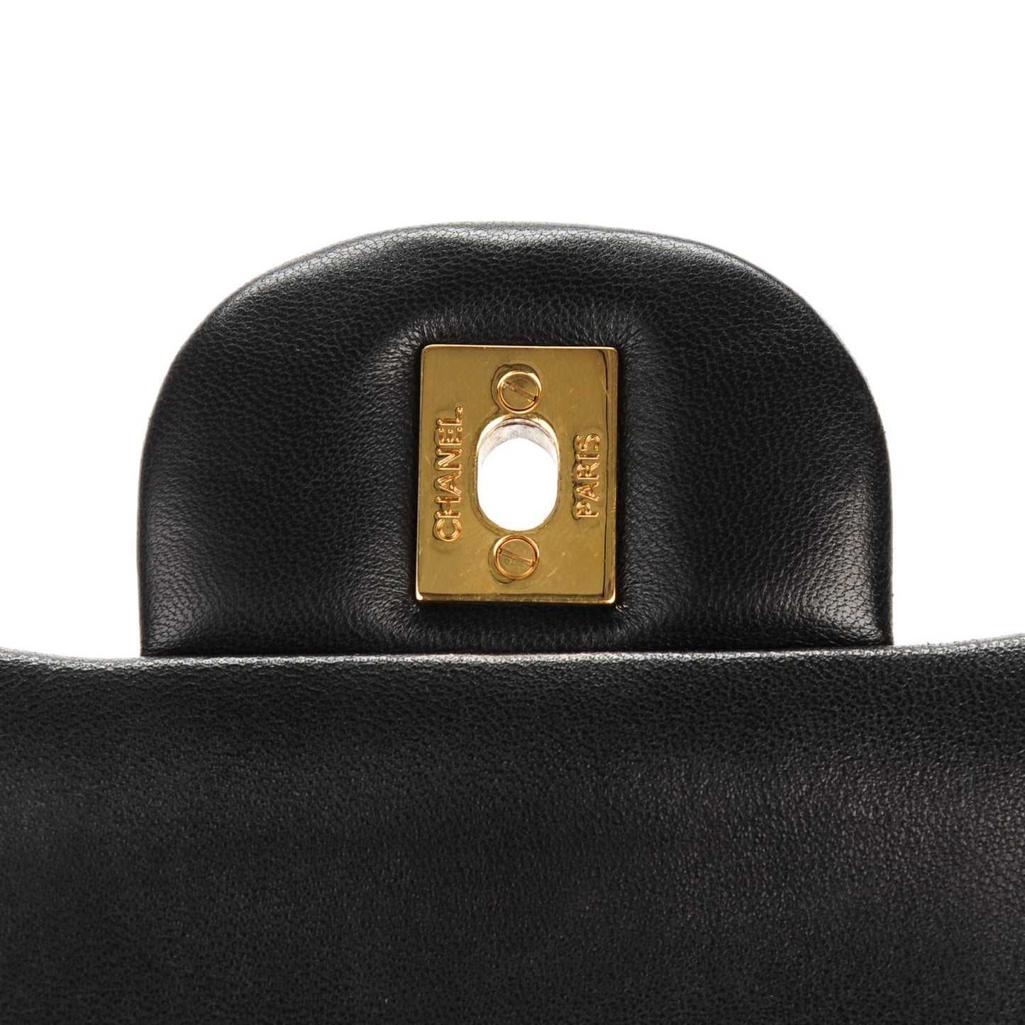 Lambskin Quilted Jumbo Double Flap Black