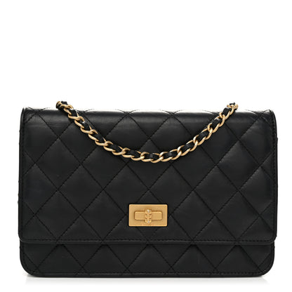 Chanel Aged Calfskin Quilted Reissue Wallet On Chain WOC Black 1 of 11