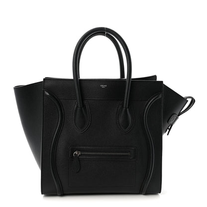 Celine Drummed Calfskin Mini Luggage Black 1 of 9