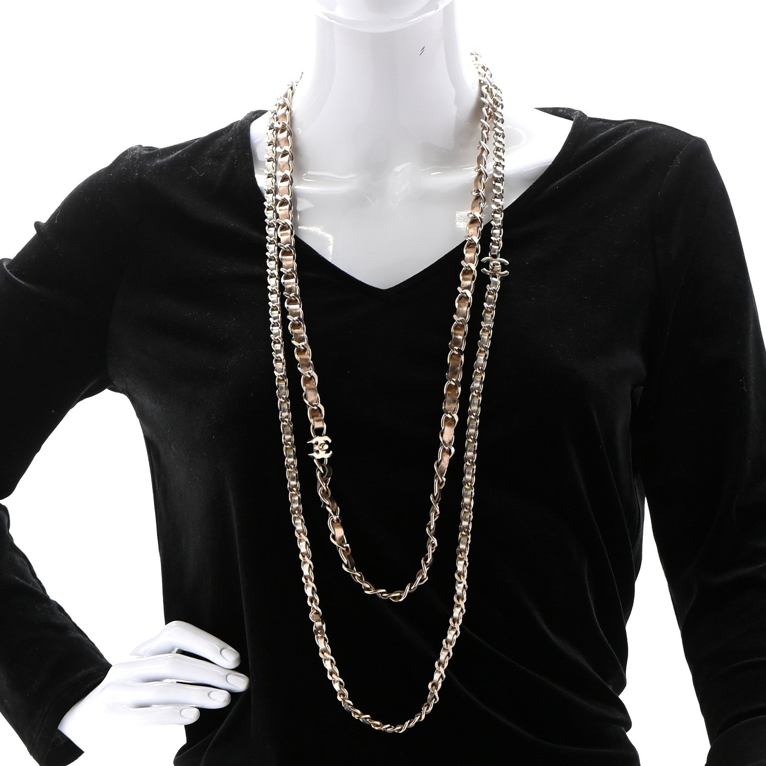 Chanel Lambskin CC Turnlock Long Necklace Gold 2 of 5