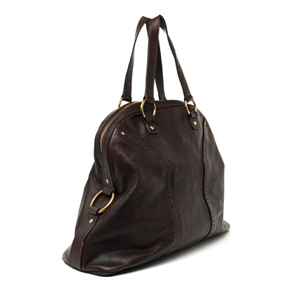 Saint Laurent Calfskin Oversized Muse Dark Brown 2 of 29