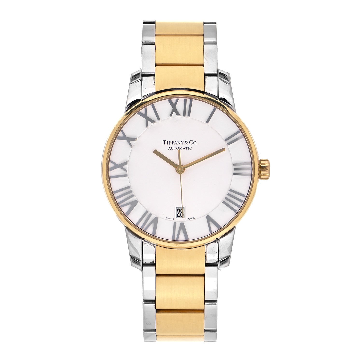 Tiffany Stainless Steel 18K Yellow Gold 37mm Atlas 3-Hand Automatic Watch 1 of 4