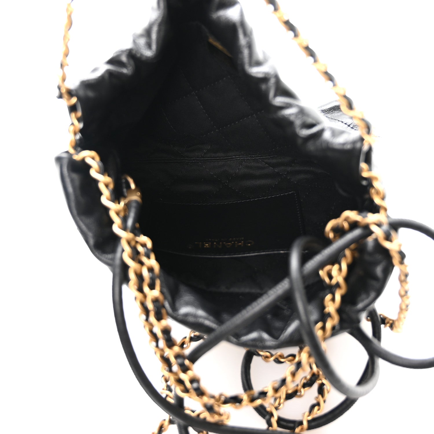 Chanel Shiny Calfskin Quilted Mini Chanel 22 Black 5 of 11