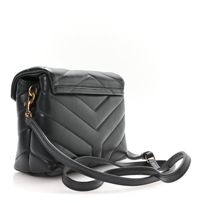 Saint Laurent Calfskin Y Quilted Monogram Toy Loulou Crossbody Bag Storm 3 of 10