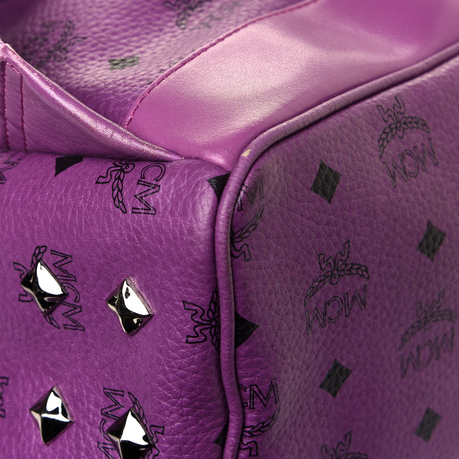 MCM Visetos Studded Medium Stark Backpack Purple 9 of 11