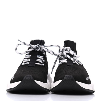 Balenciaga Recycled Knit Bi-Color Sole Womens Speed Lace Up Sneakers 36 Black White 2 of 8