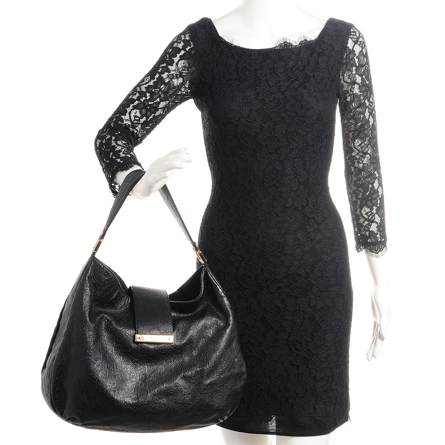 Guccissima Ladies Web Large Hobo Black