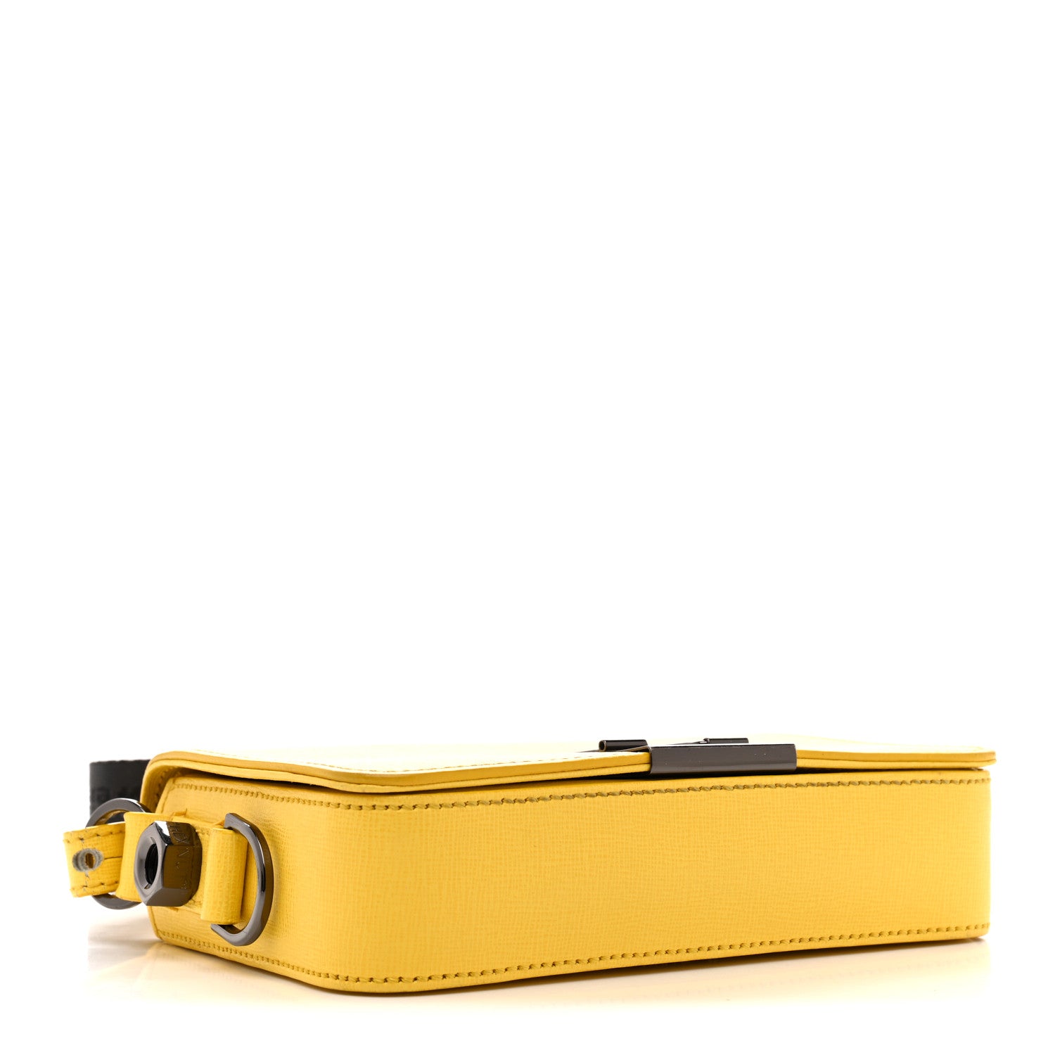 Off-White Calfskin Mini Binder Clip Bag Yellow 4 of 15