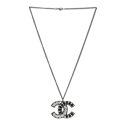 Chanel Ruthenium Crystal CC Necklace Black 3 of 5