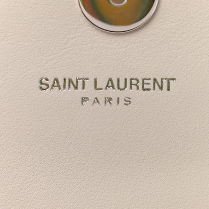 Saint Laurent Calfskin Crochet Baby Monogram Chain Satchel White 7 of 11