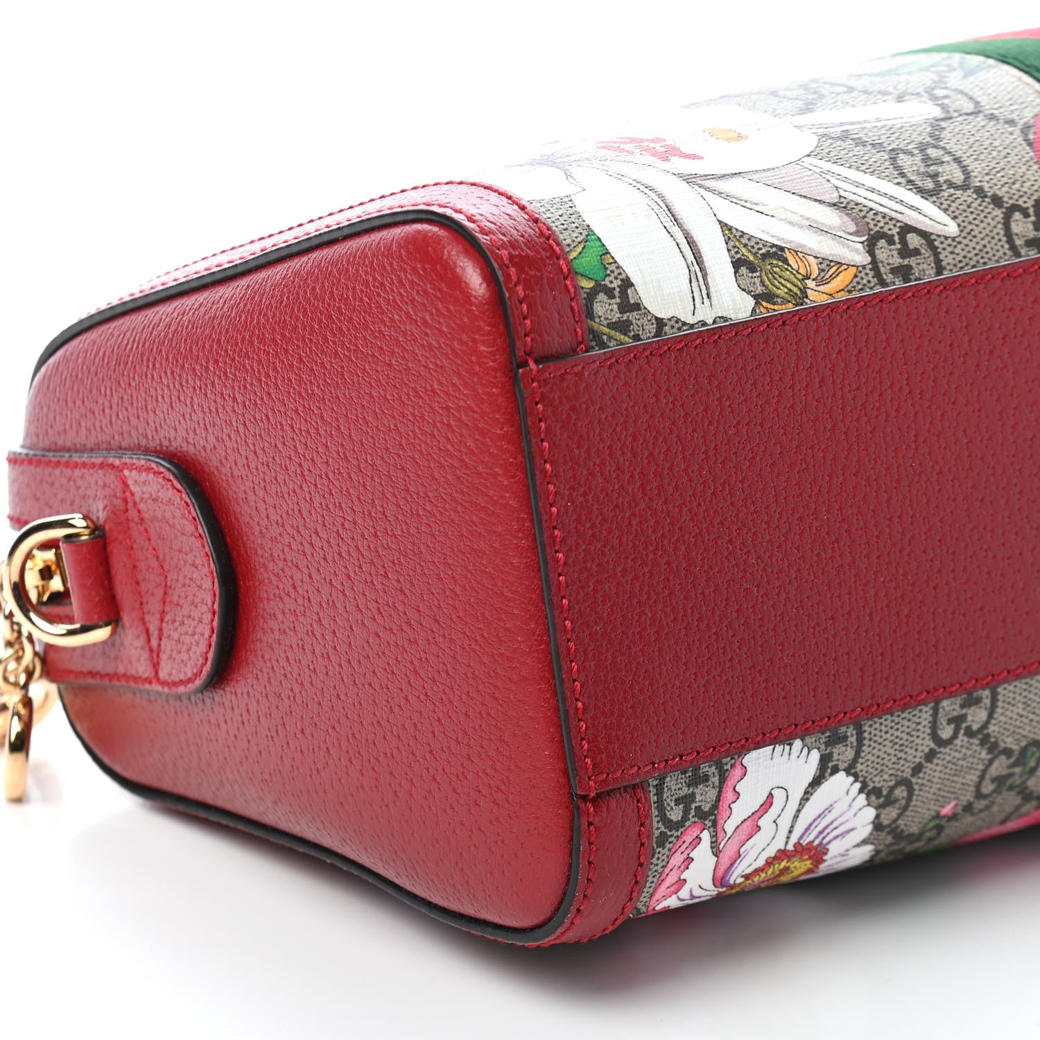 Gucci GG Supreme Monogram Flora Web Medium Ophidia Boston Red 8 of 9