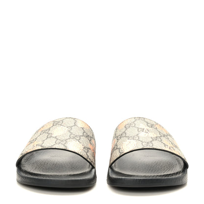 Gucci GG Supreme Monogram Berry Womens Slide Sandals 38 Beige Light Copper 3 of 8