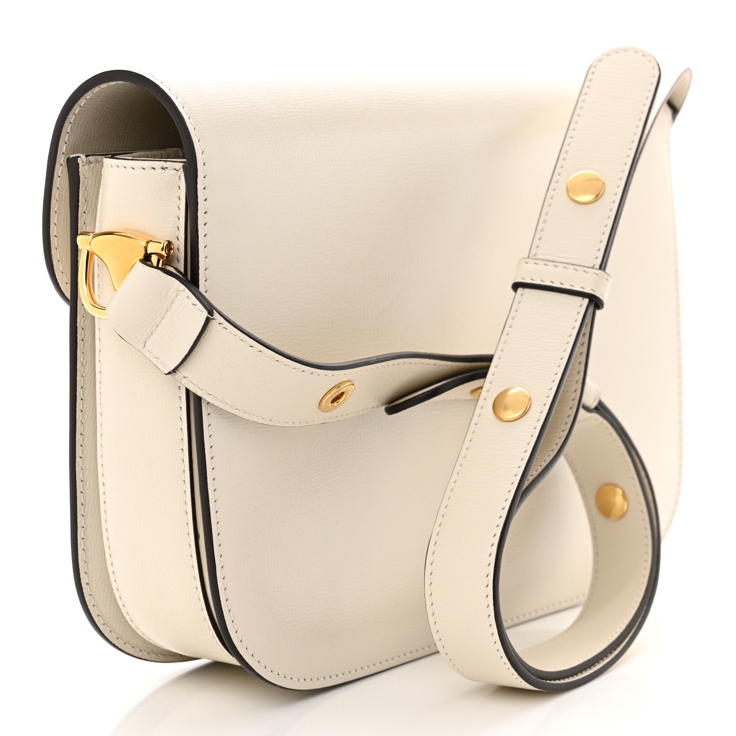 Gucci Azalea Calfskin Horsebit 1955 Shoulder Bag Mystic White 3 of 10