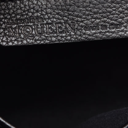 Alexander McQueen Pebbled Calfskin Small Skull Padlock Zip Around Tote Black 6 of 9