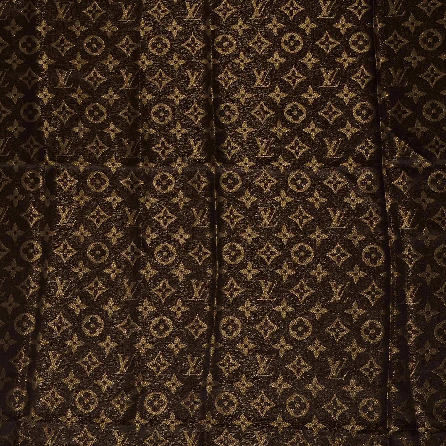 Silk Lurex Wool Monogram Shine Shawl Brown