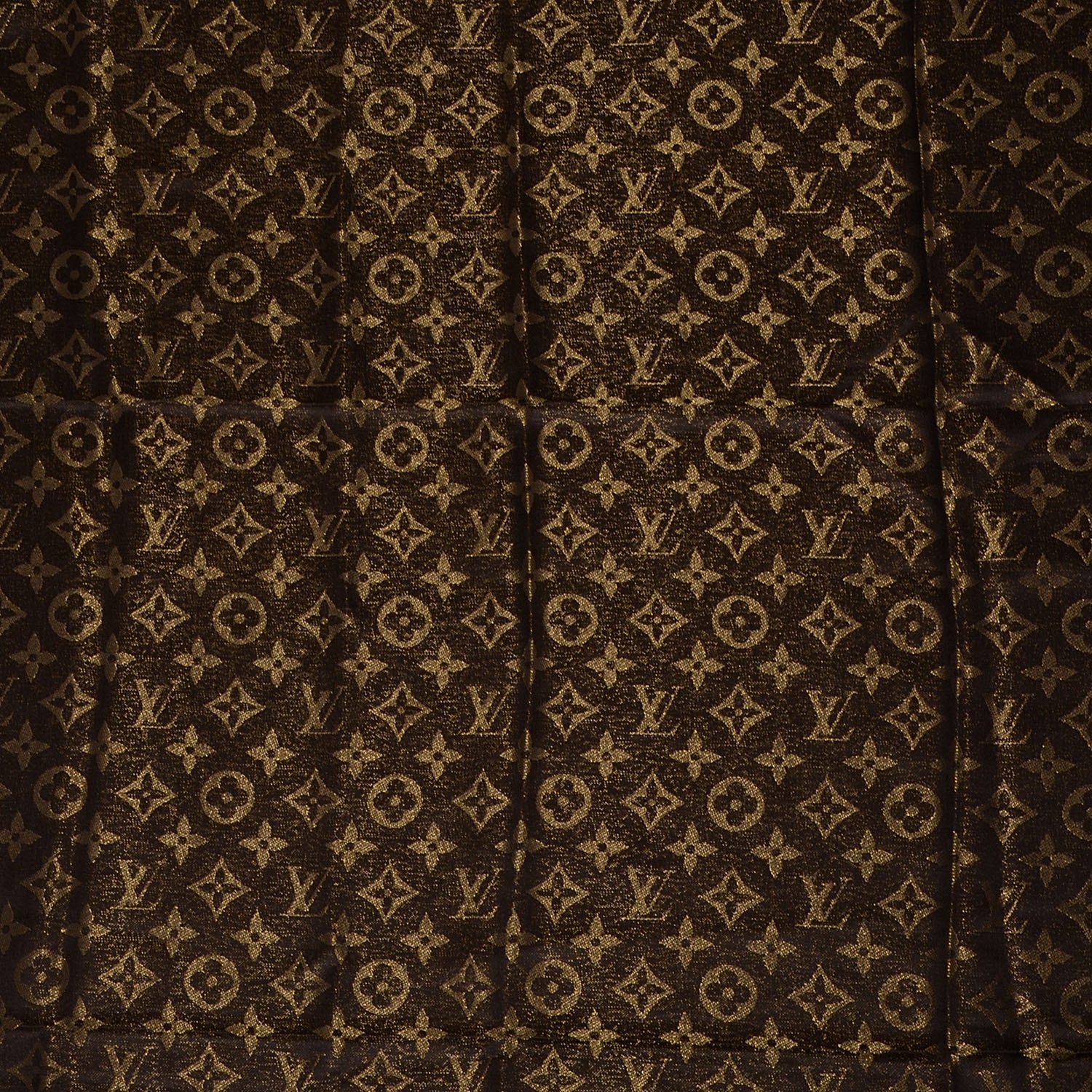 Louis Vuitton Silk Lurex Wool Monogram Shine Shawl Brown 1 of 5
