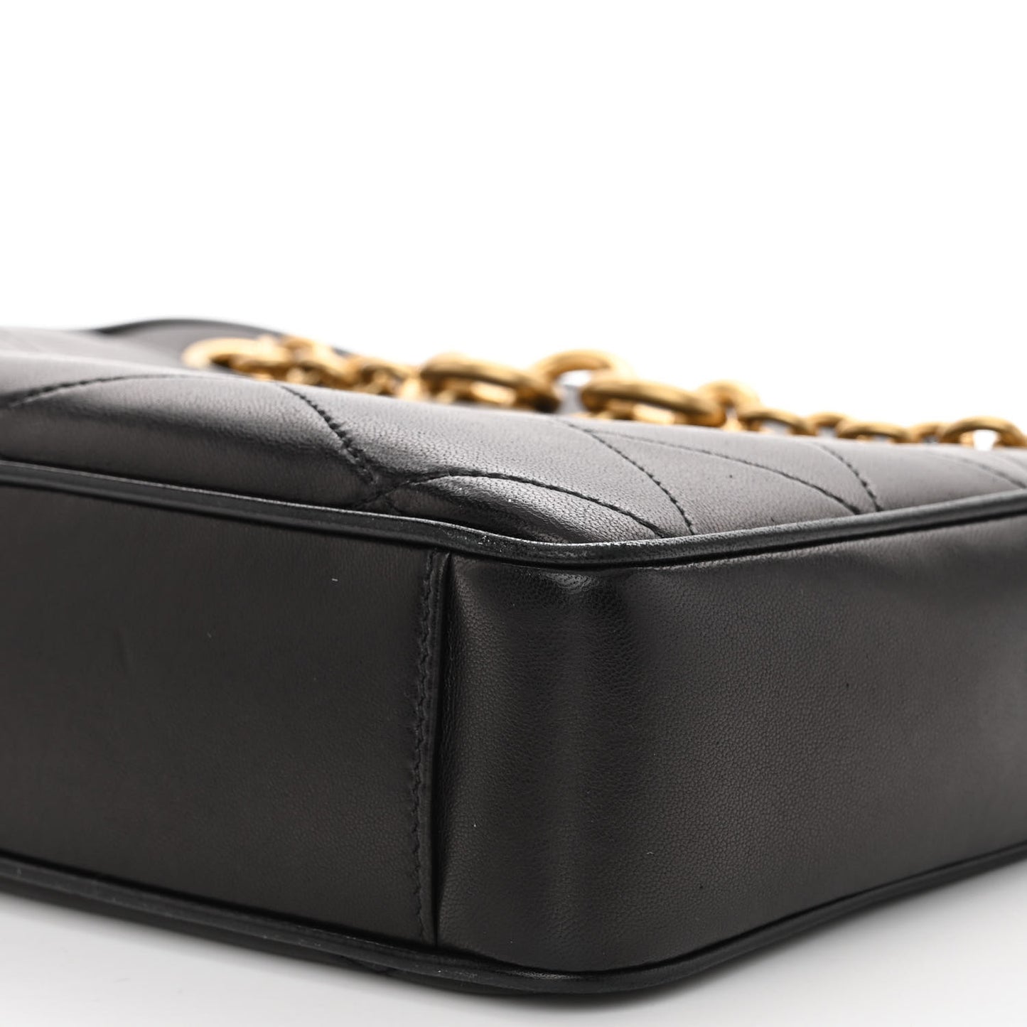 Lambskin Quilted Le Maillon Chain Strap Crossbody Black