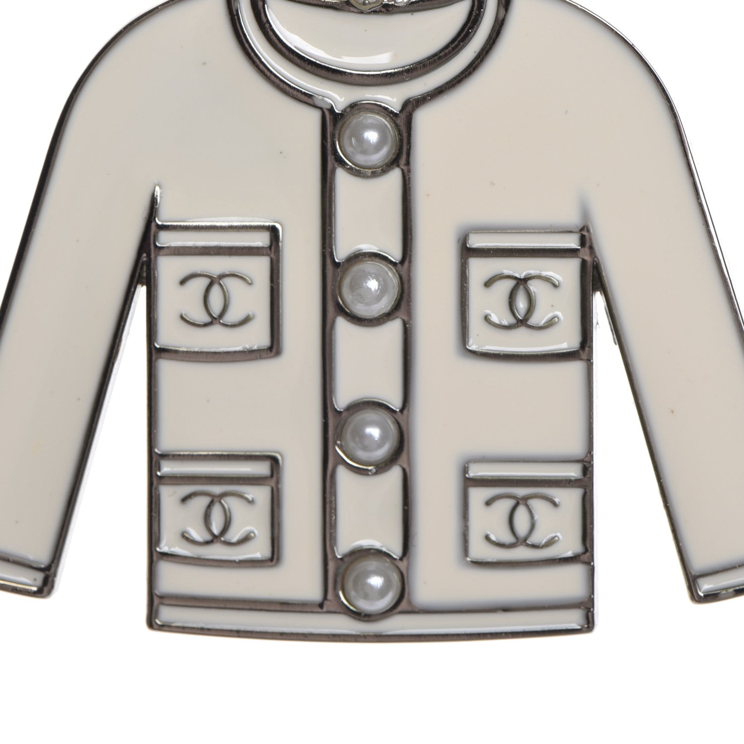 Chanel Pearl Enamel Blazer Jacket Charm 3 of 3