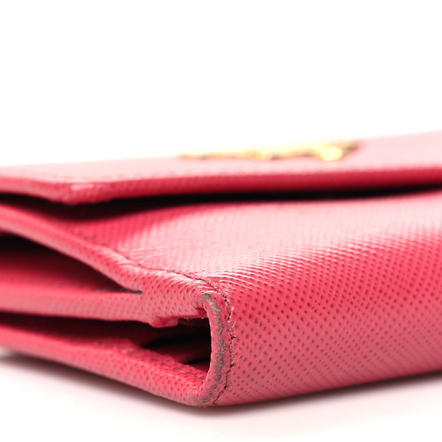 Prada Saffiano Tri Fold Compact Wallet Peonia 10 of 15