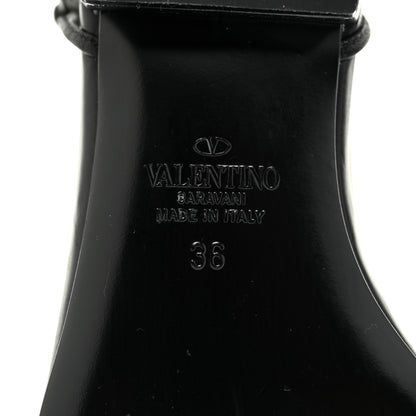 Valentino Garavani Calfskin VLogo Slingback Low Heel Thong Sandals 36 Black 8 of 12