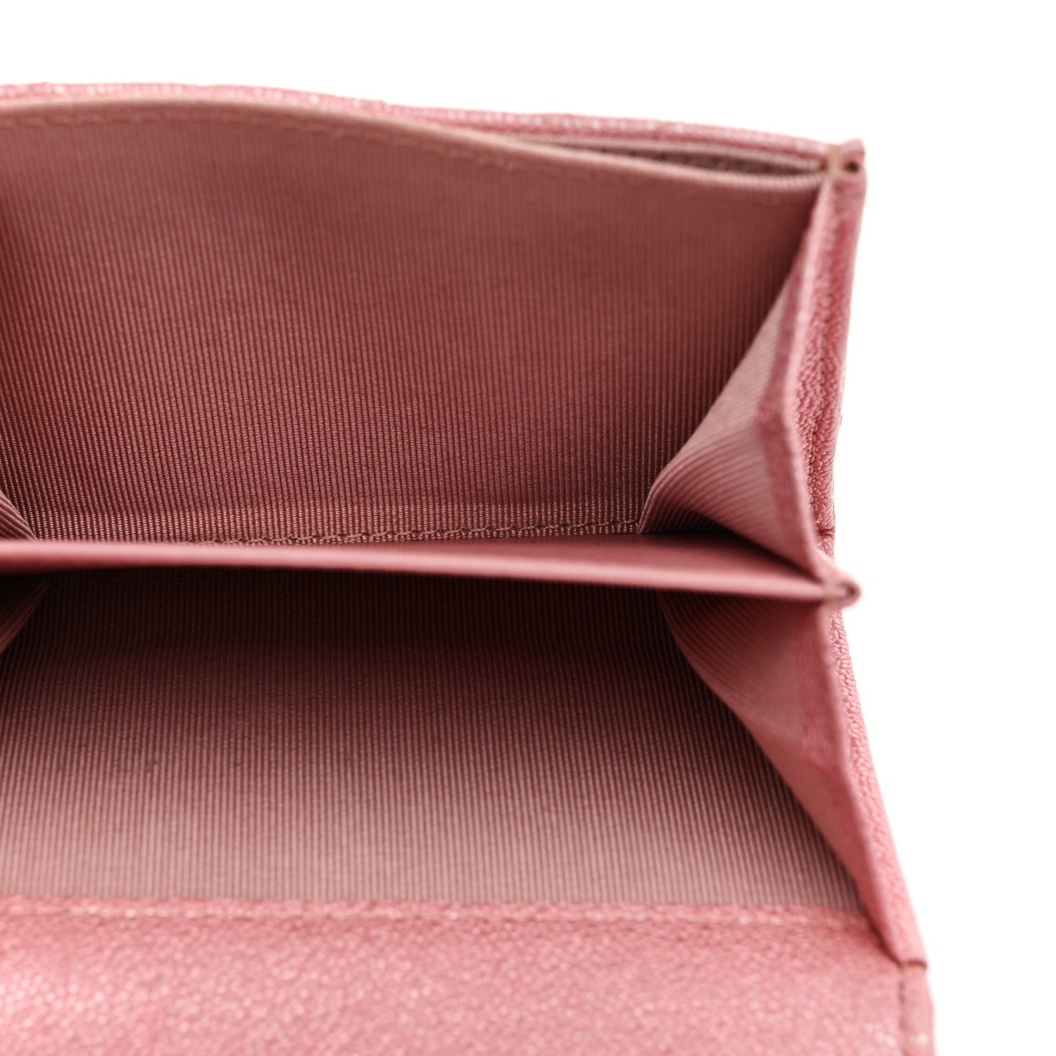 Chanel Iridescent Caviar Flap Quilted Card Holder Wallet Pink 5 of 8