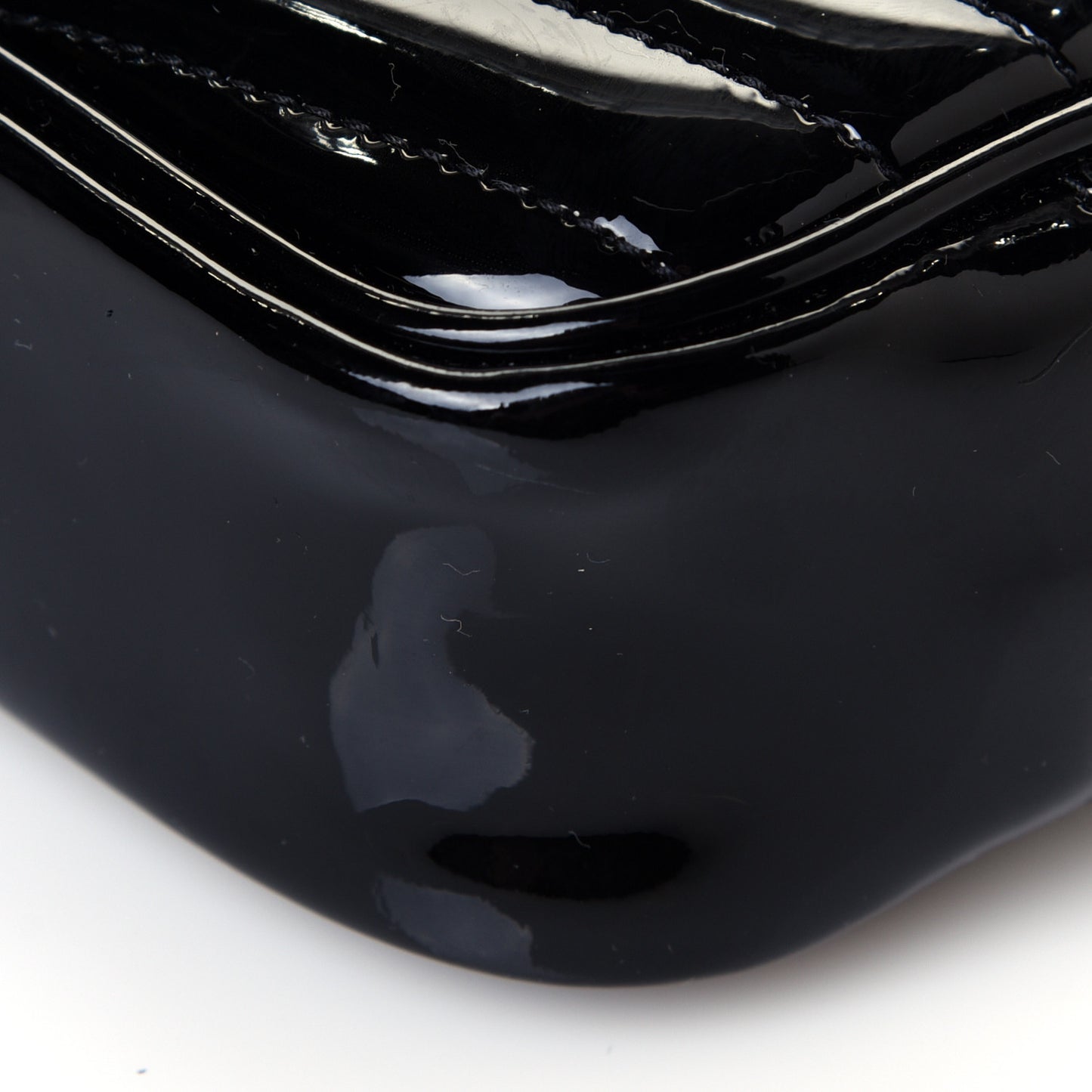 Patent Calfskin Matelasse Monogram Mini Lou Camera Bag Black
