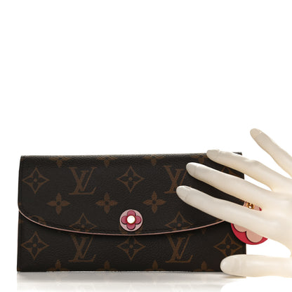 Louis Vuitton Monogram Bloom Flower Emilie Wallet Fuchsia 2 of 9
