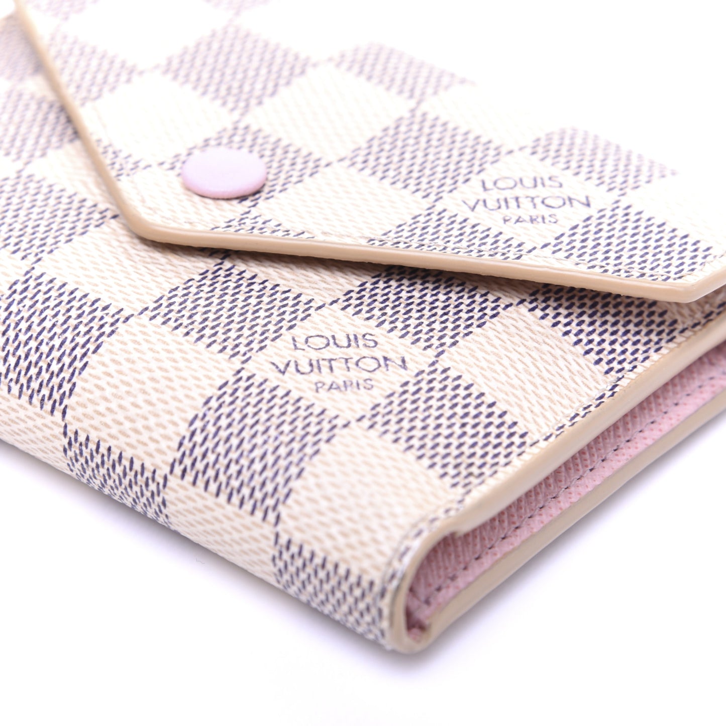 Damier Azur Victorine Wallet Rose Ballerine