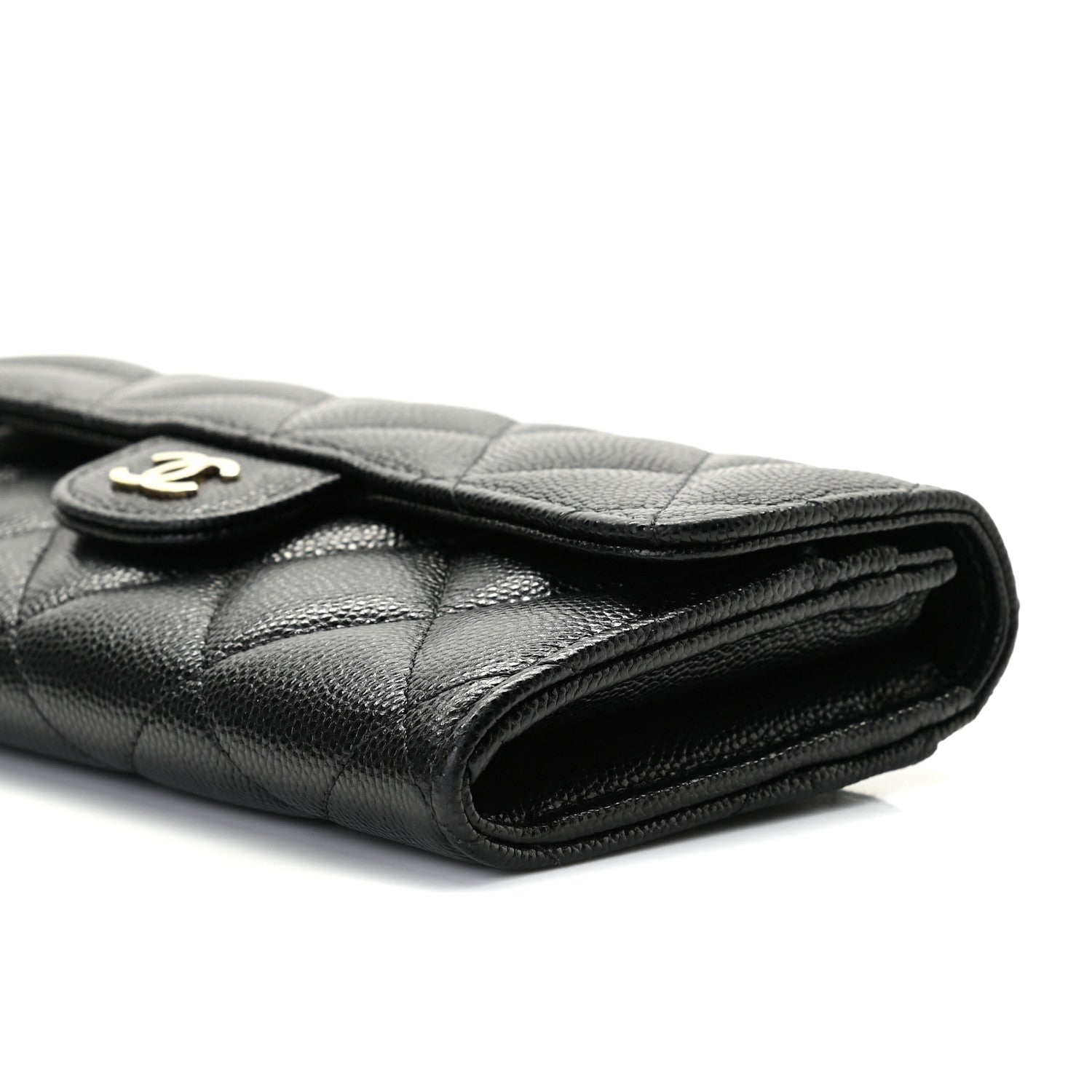 Chanel Caviar Quilted Medium Gusset Flap Wallet Black 5 of 9