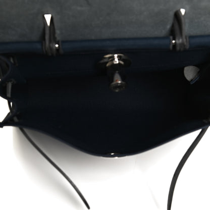 Hermes Military Toile Vache Hunter Herbag Zip PM 31 Black Bleu Indigo 5 of 10