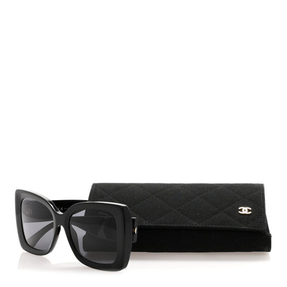 Chanel Acetate CC Polarized Square Sunglasses 5555 Black 8 of 8