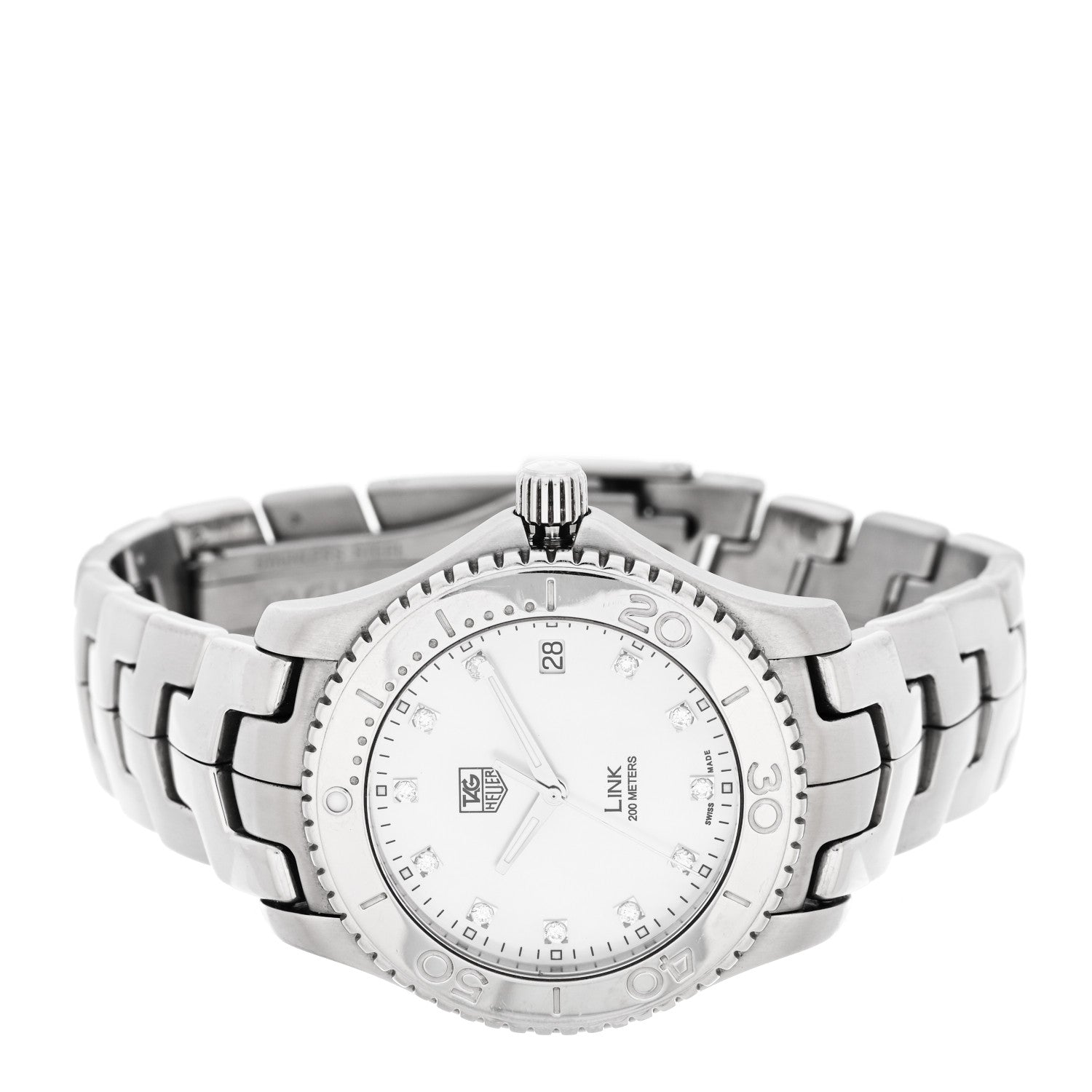 Tag Heuer Stainless Steel Diamond Mother of Pearl 39mm Link Quartz Watch WJ1114 2 of 5