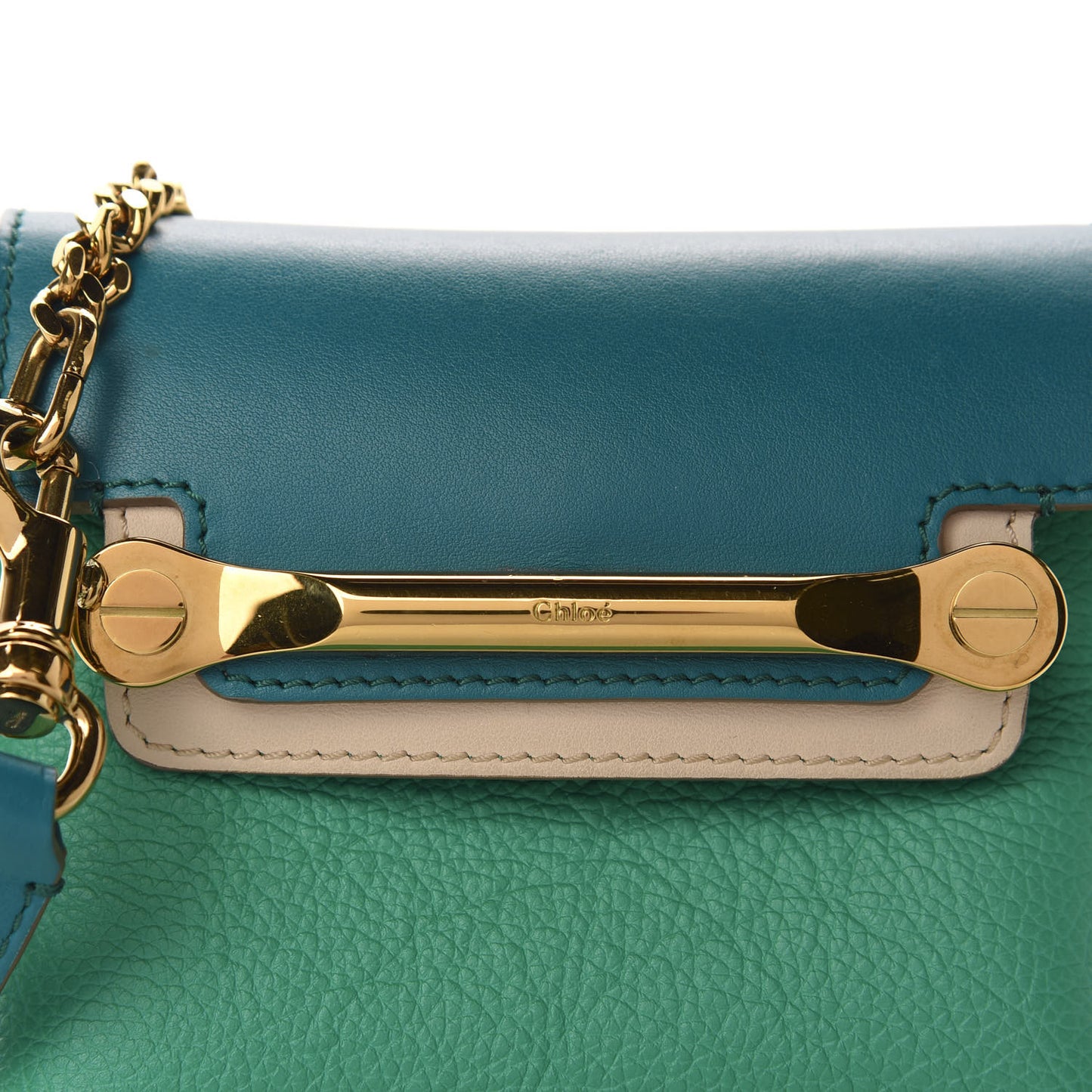 Calfskin Mini Clare Shoulder Bag Green Turquoise