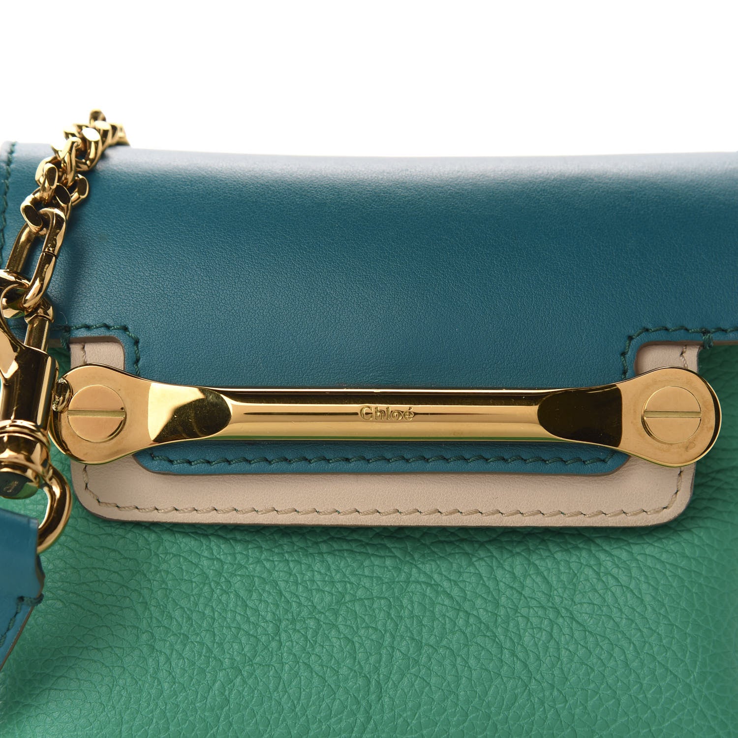 Chloe Calfskin Mini Clare Shoulder Bag Green Turquoise 9 of 9