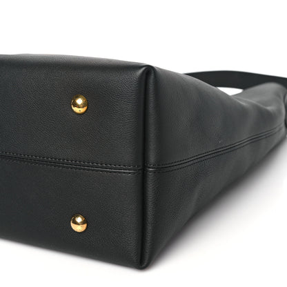 Louis Vuitton Grained Calfskin Low Key Hobo MM Black 9 of 10