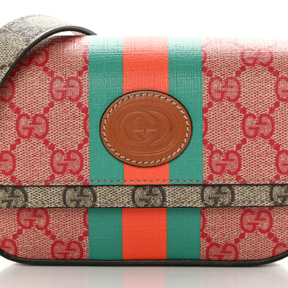 Gucci X DANS LE VERT GG Supreme Monogram Cuoio Web Mini Retro Interlocking G Top Handle Beige Rosso Ebony Harness Brown 9 of 16