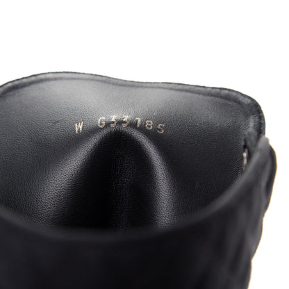 Chanel Grosgrain Pearl Chain CC Combat Short Boots 36 Black 10 of 10