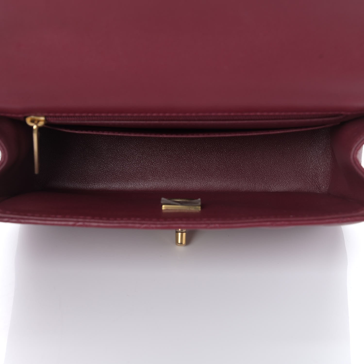 Chanel Lambskin Quilted Mini Top Handle Rectangular Flap Burgundy 4 of 8