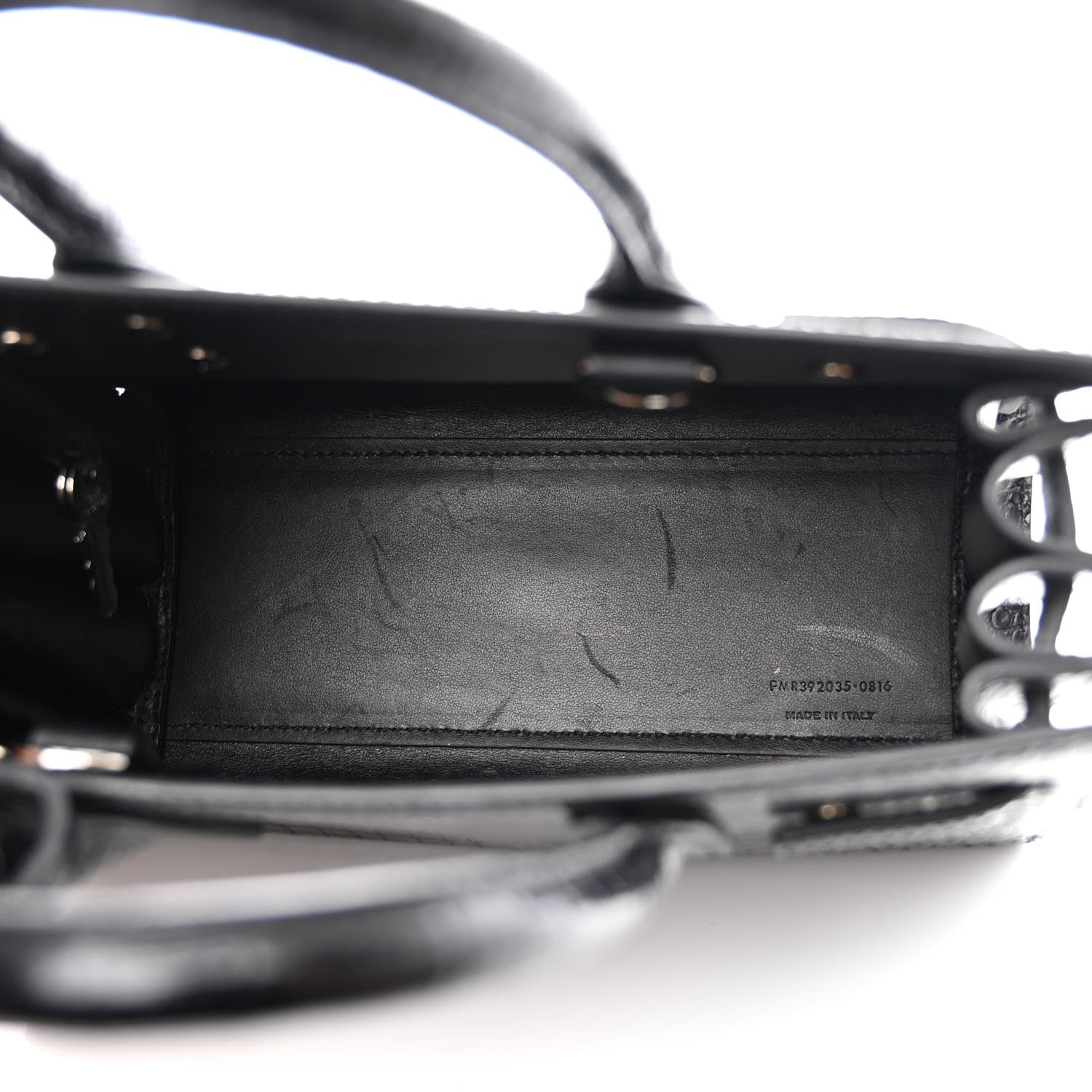Saint Laurent Calfskin Crocodile Embossed Nano Sac De Jour Black 5 of 11