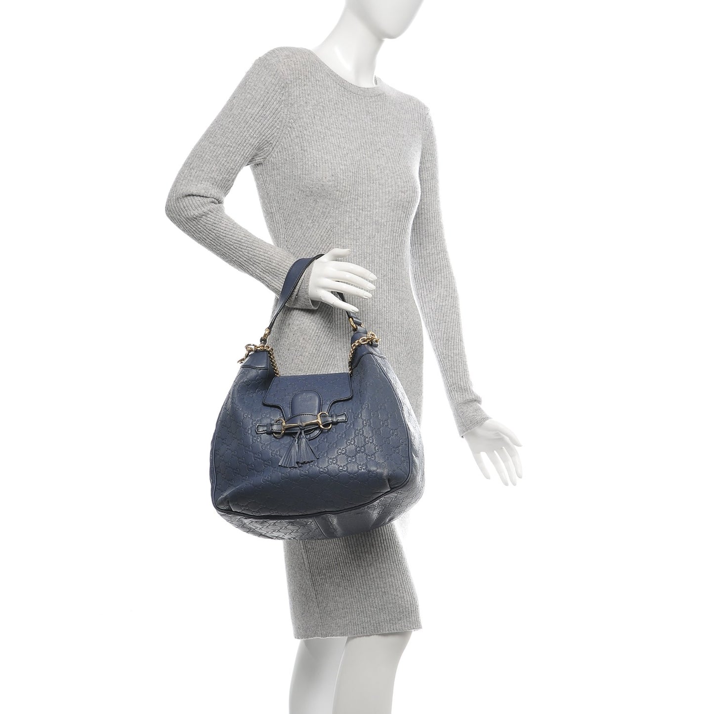 Guccissima Medium Emily Hobo Blue