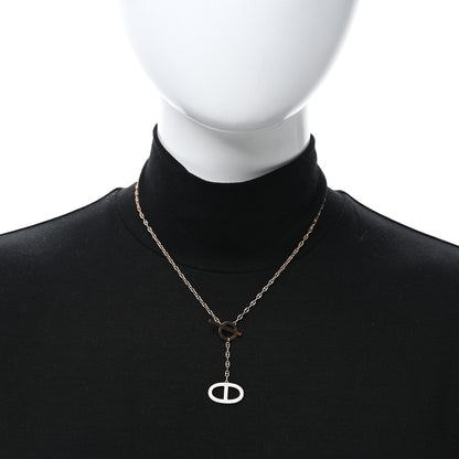 Hermes 18K Rose Gold Diamond GM Chaine D'Ancre Contour Pendant Necklace ST 2 of 5