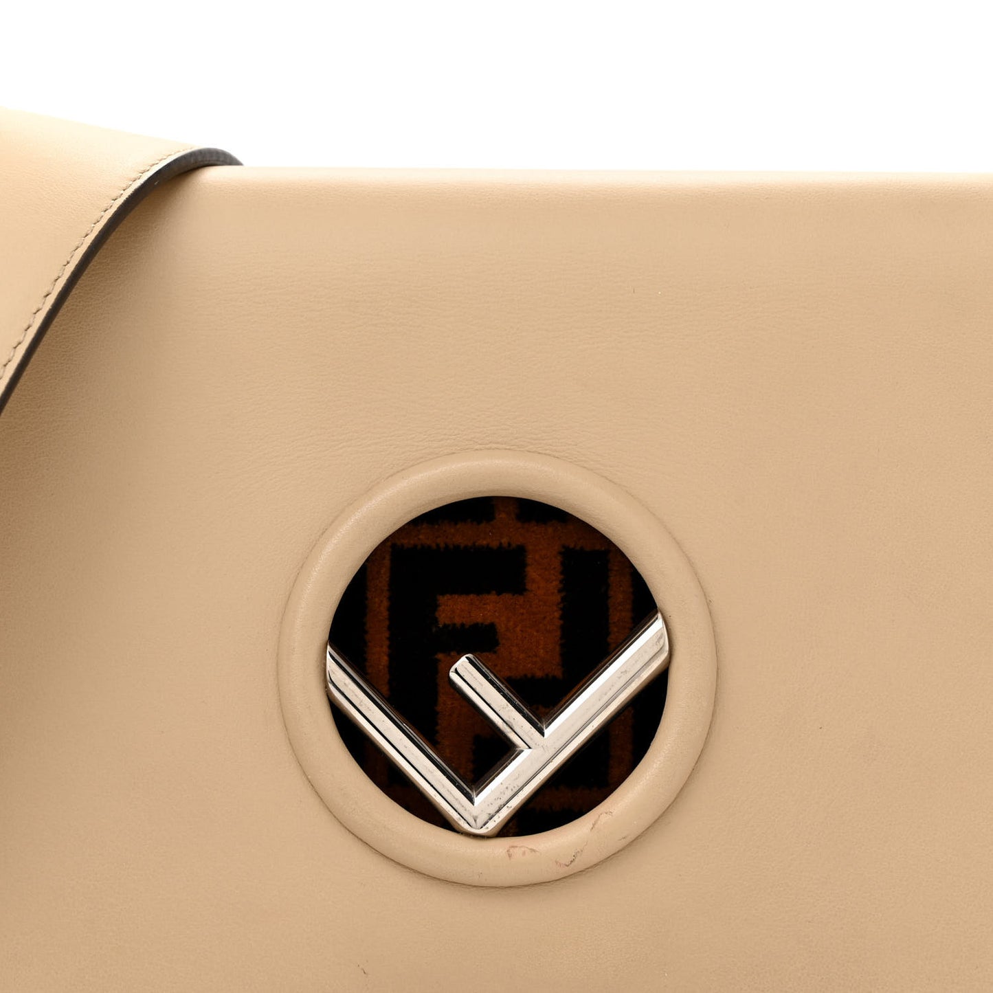 Vitello Century Velvet F is Fendi FF Kan I Shoulder Bag Tobacco Amido