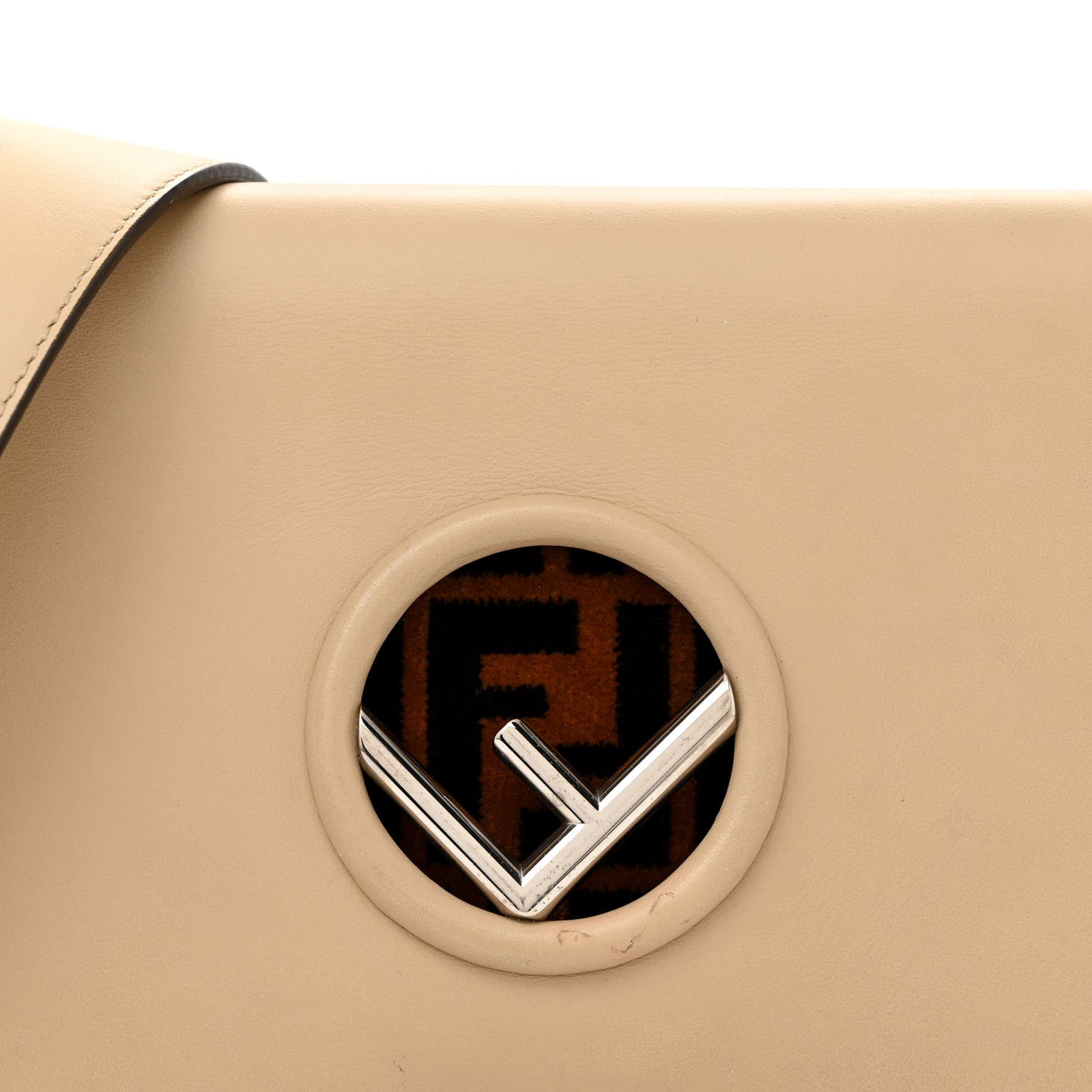 Fendi Vitello Century Velvet F is Fendi FF Kan I Shoulder Bag Tobacco Amido 8 of 14