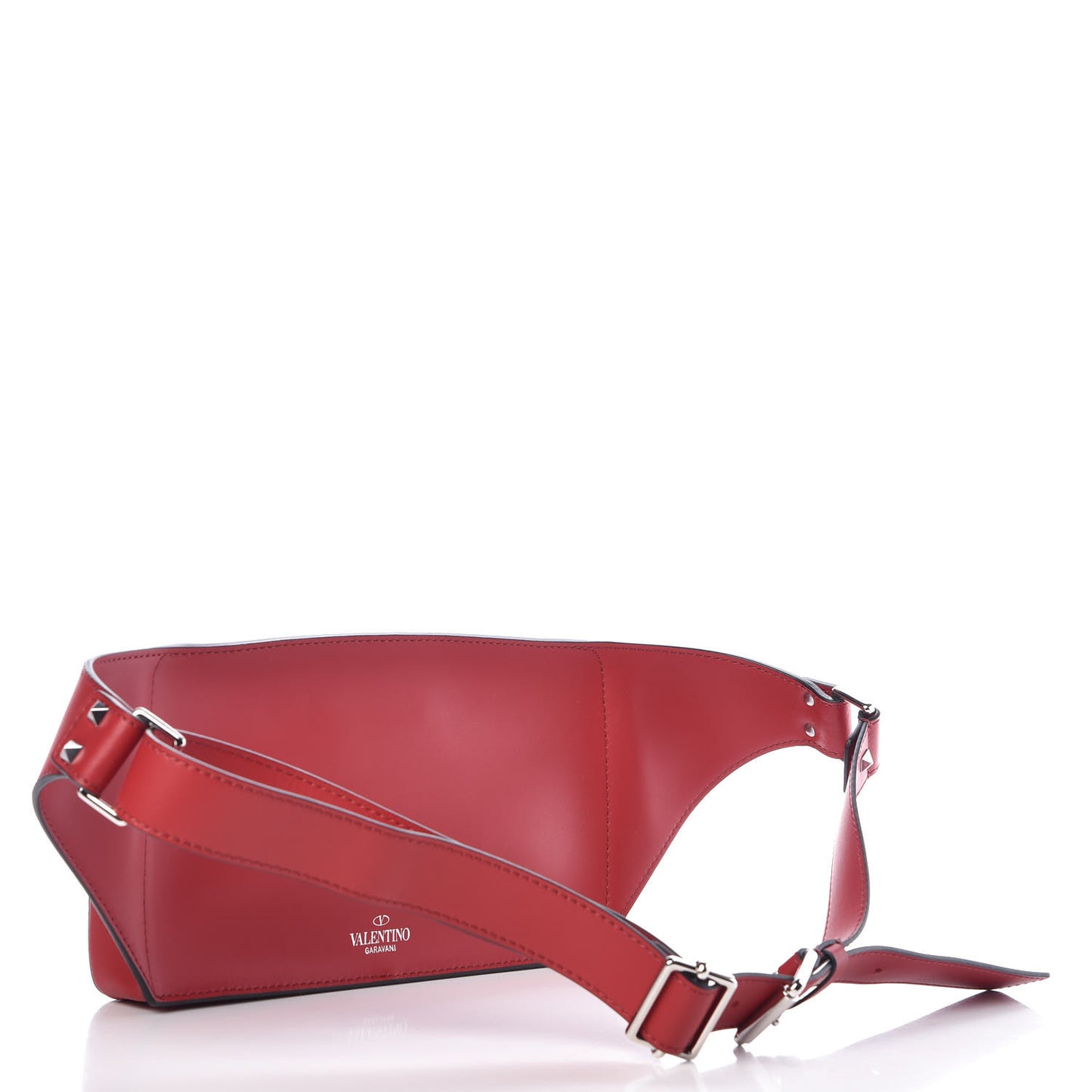 Calfskin Mens VLTN Belt Bag Rosso Valentino White