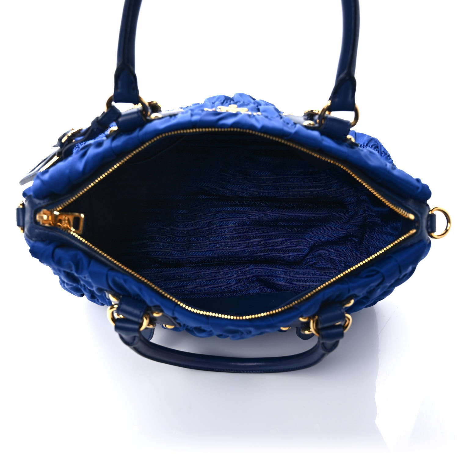 Prada Tessuto Nylon Gaufre Tote Bleutte 4 of 10