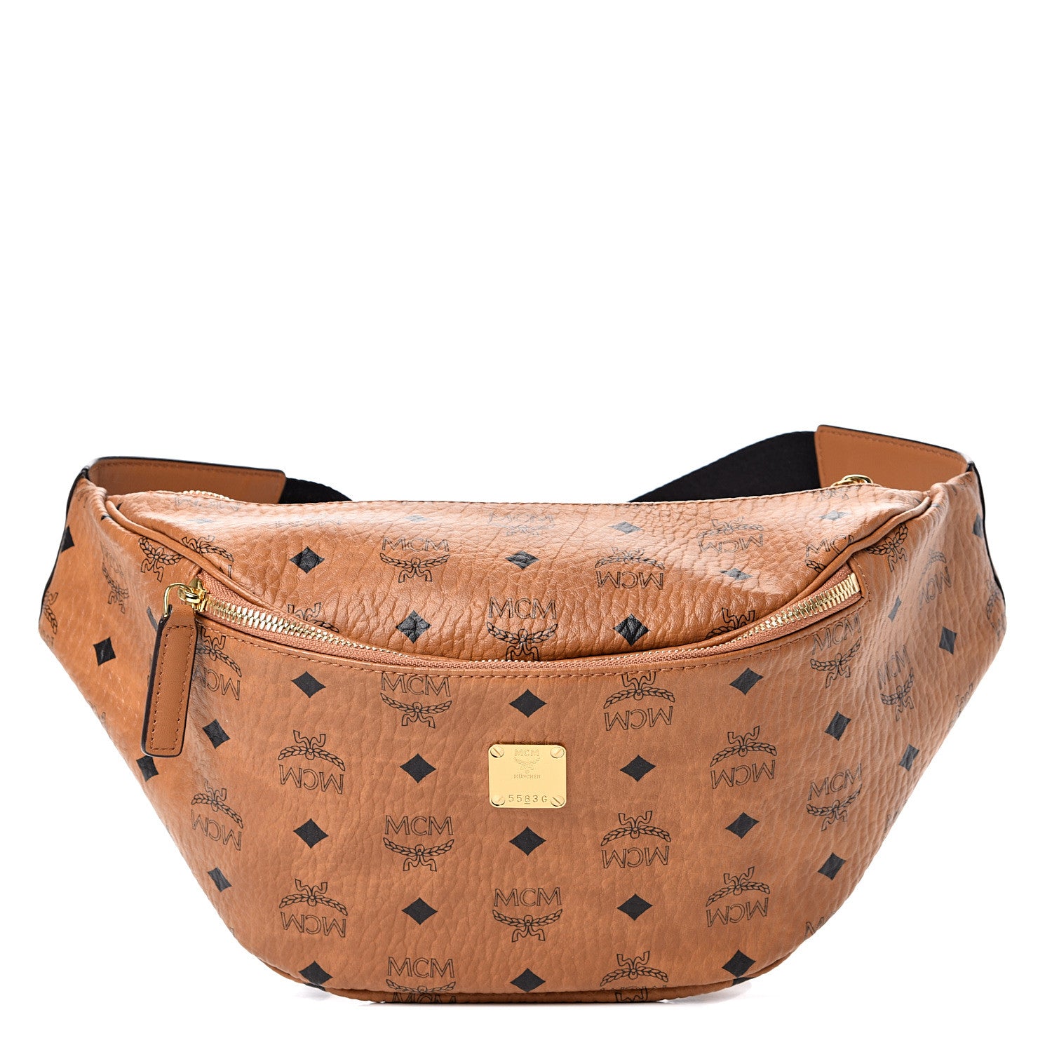MCM Visetos Medium Stark Belt Bag Cognac 1 of 7